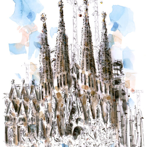 Clase de sketching en Sagrada Familia-Grupo de sábado tarde