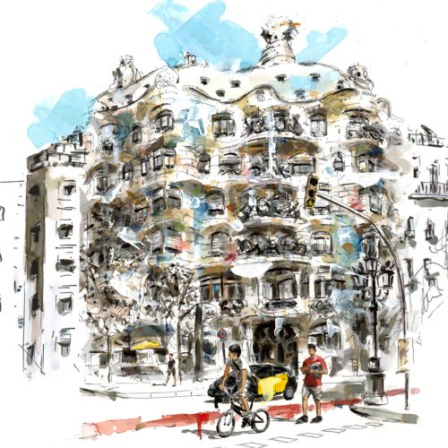 Clase de sketching Pedrera - Grupo de domingo mañana